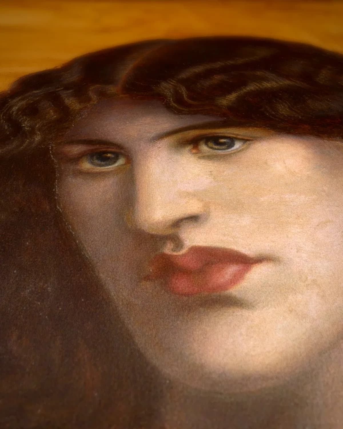 La donna della finestra, de vrouw van het venster op geweven fluweel, uitsnede 3 van 3