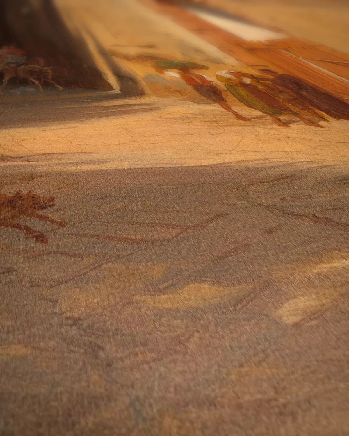 La Grotta di Posillipo bij Napels op geweven fluweel, uitsnede 2 van 3