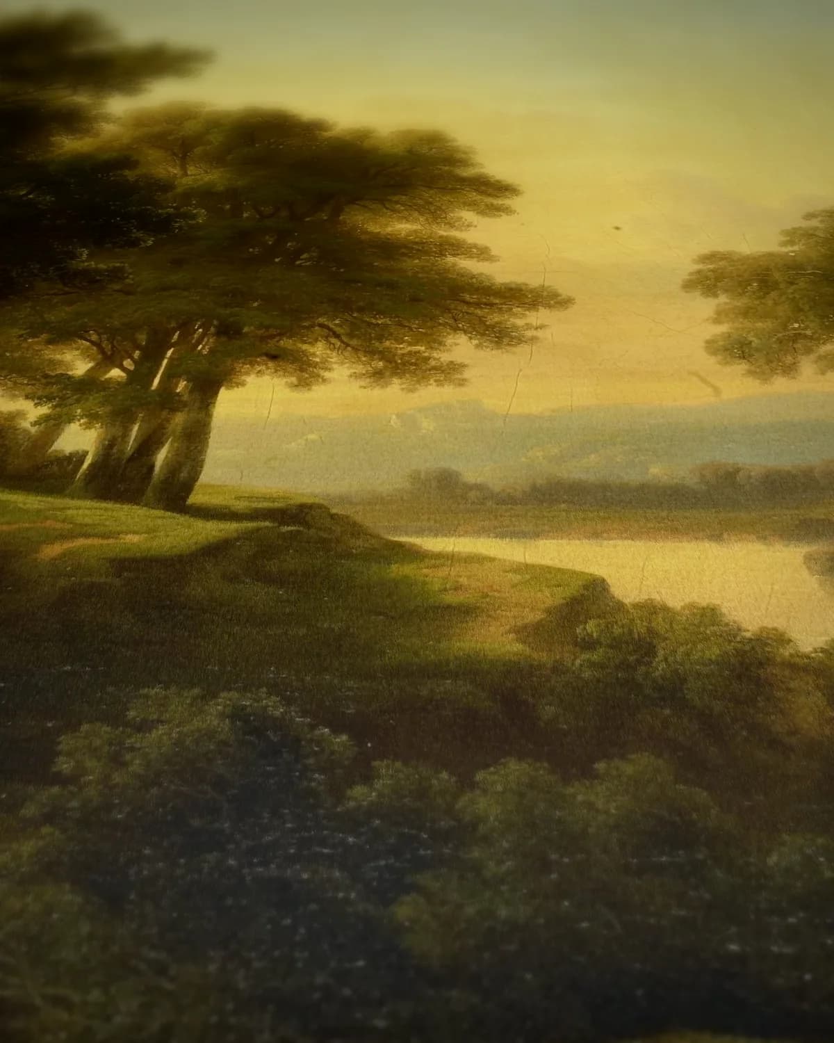 Landschap op geweven fluweel, uitsnede 3 van 3