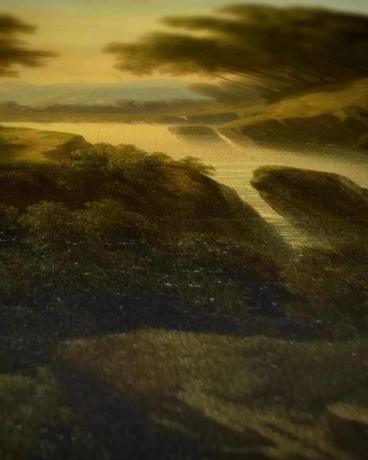 Landschap op geweven fluweel, uitsnede 2 van 3