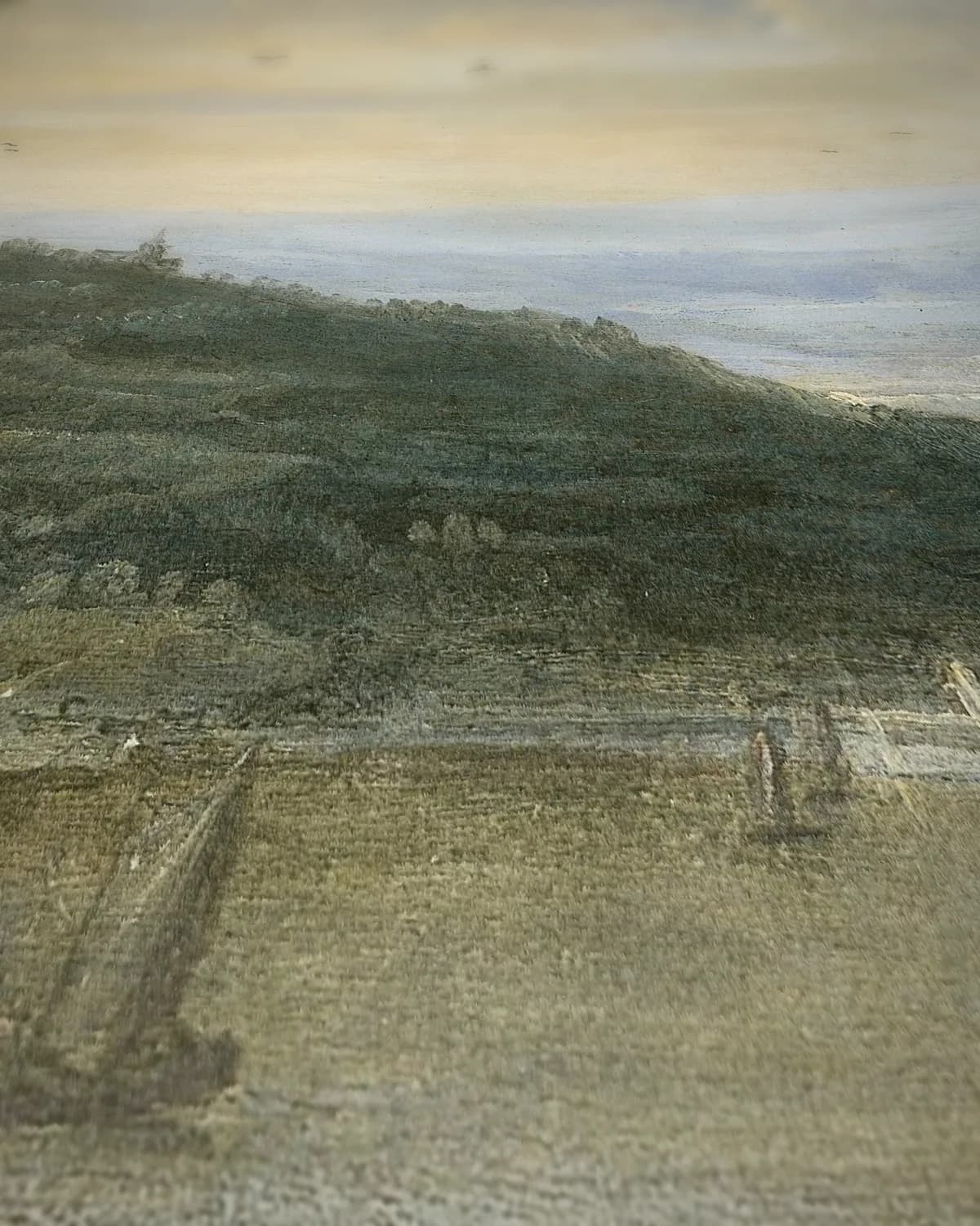 Landschap op geweven fluweel, uitsnede 1 van 3