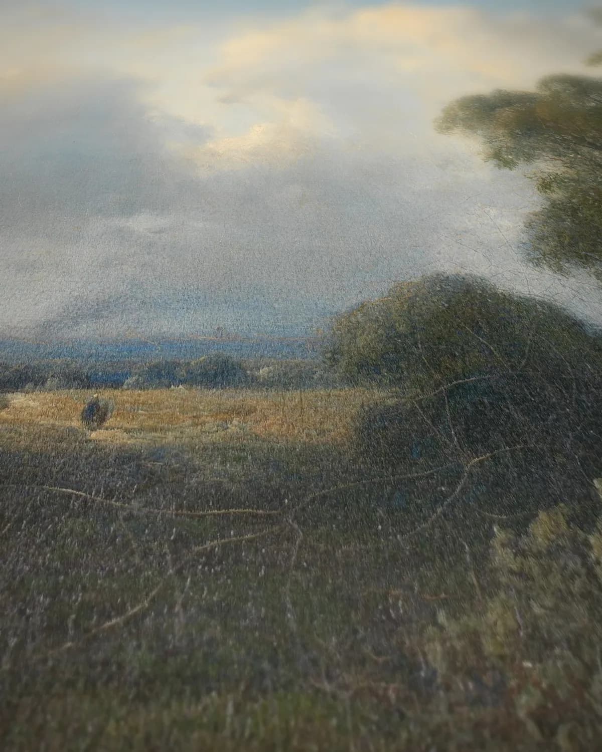 Landschap op geweven fluweel, uitsnede 1 van 3