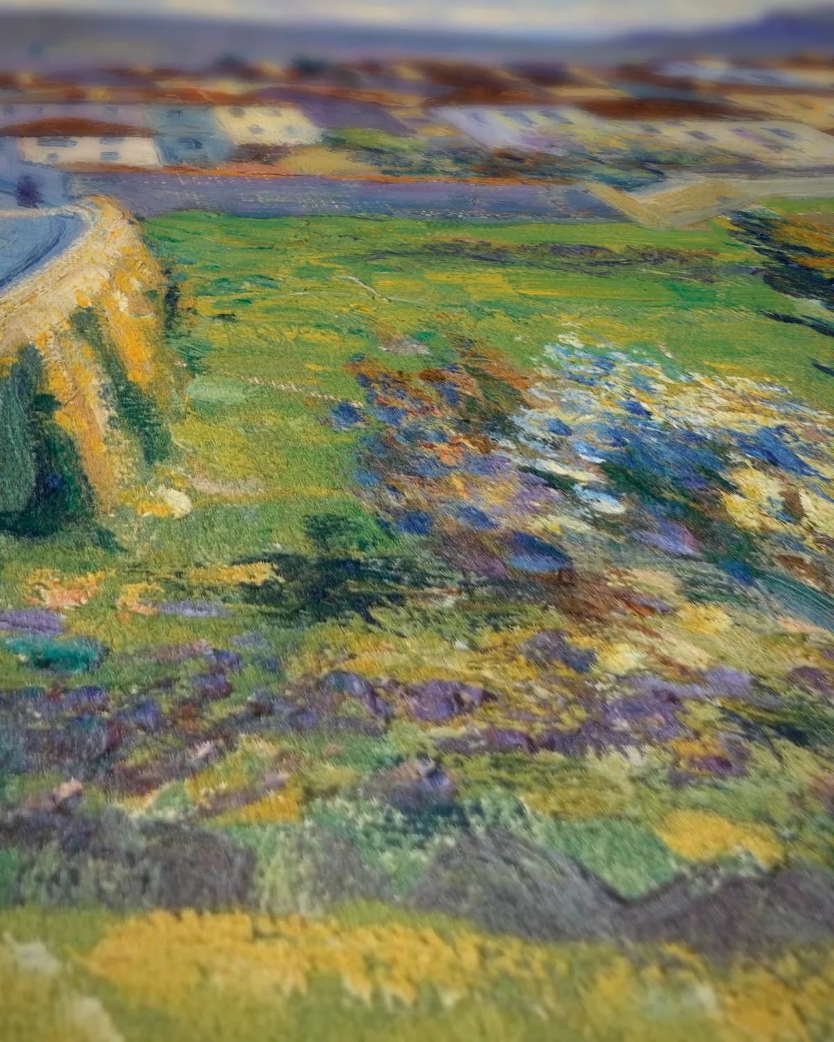 Landschap bij Hernani op geweven fluweel, uitsnede 2 van 3
