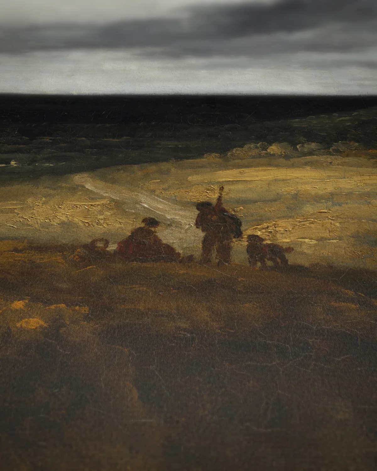 Landschap bij Parijs op geweven fluweel, uitsnede 3 van 3