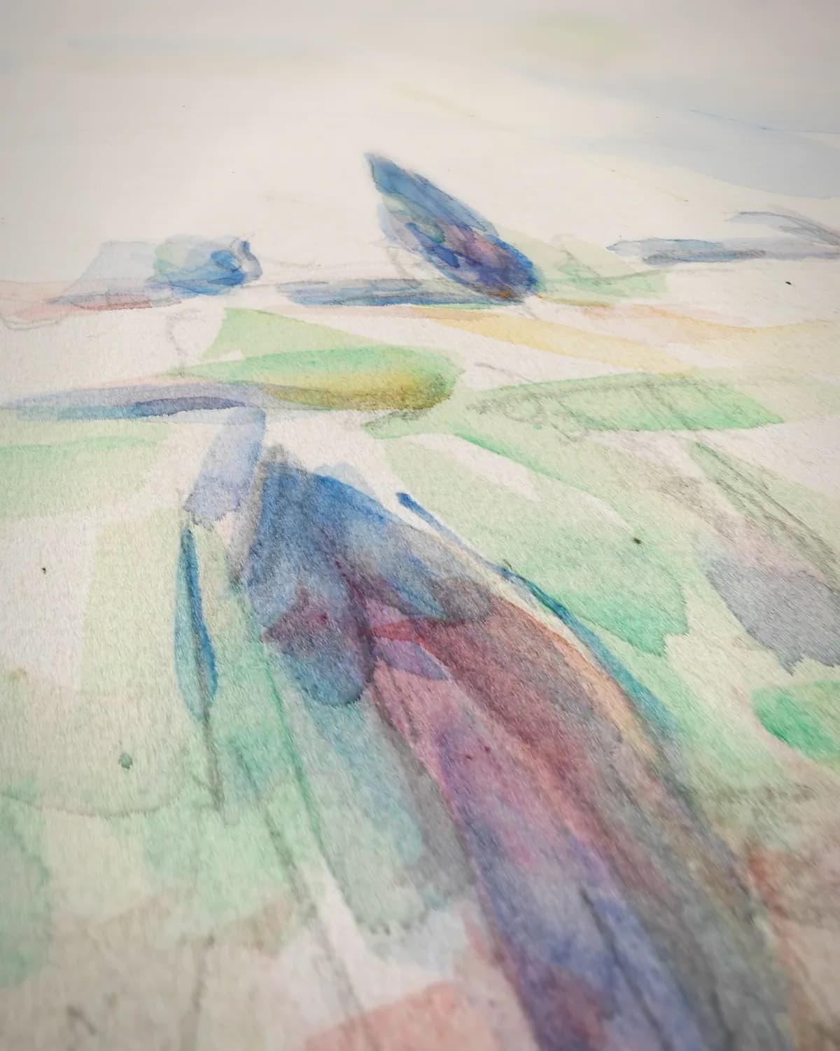Landschap in de Provence op geweven fluweel, uitsnede 2 van 3