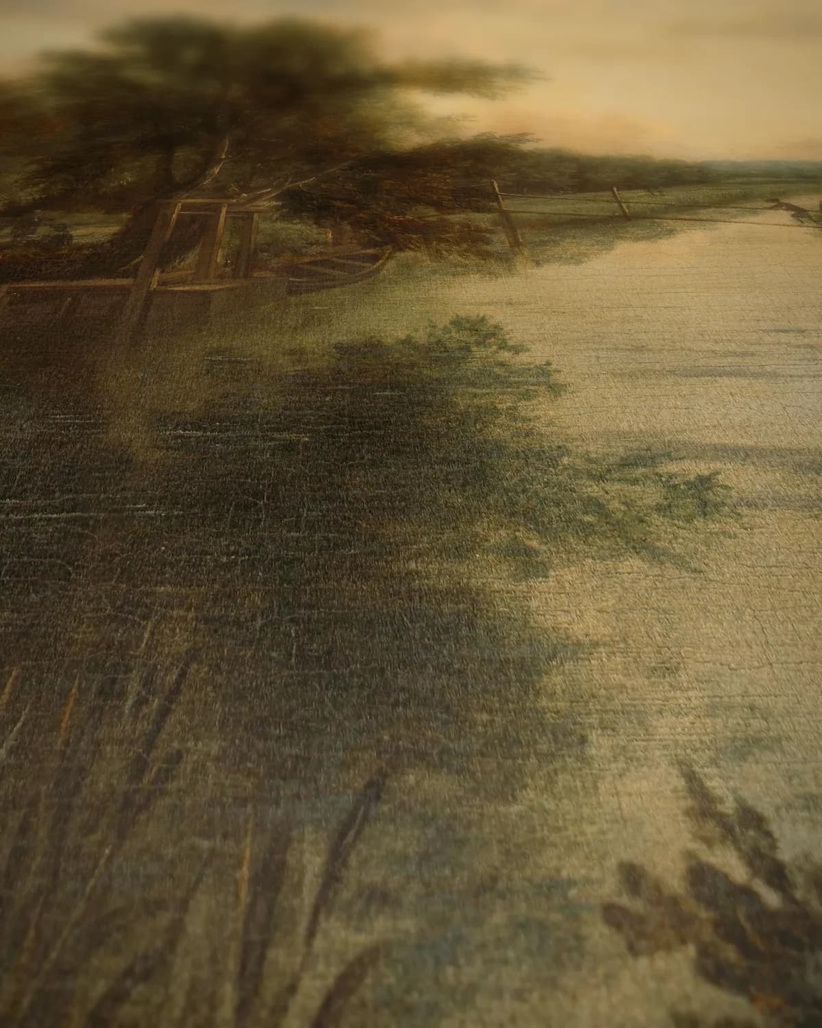 Landschap met de Overtoom op geweven fluweel, uitsnede 1 van 3