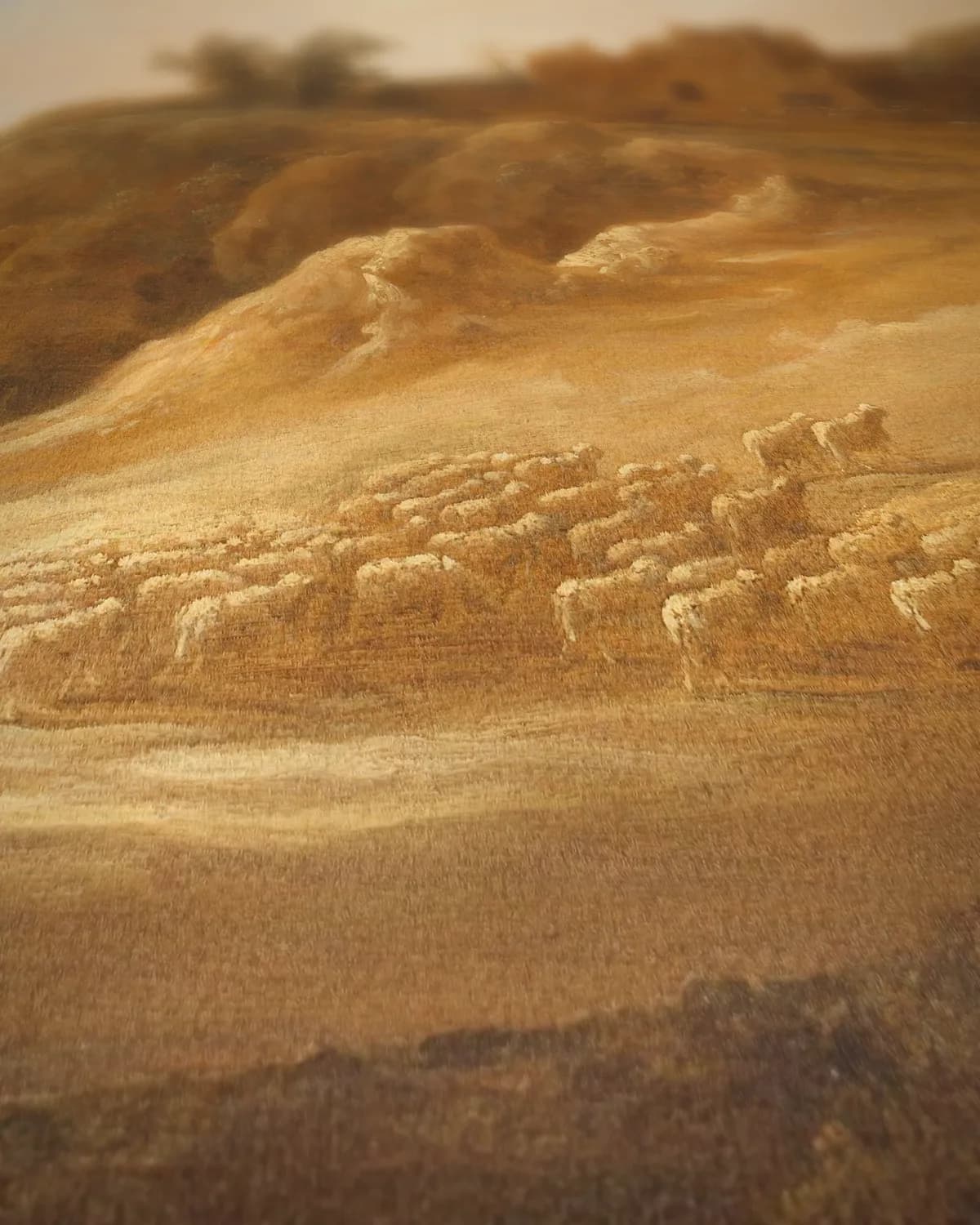 Landschap met ruiters bij een kasteelruïne op geweven fluweel, uitsnede 1 van 3
