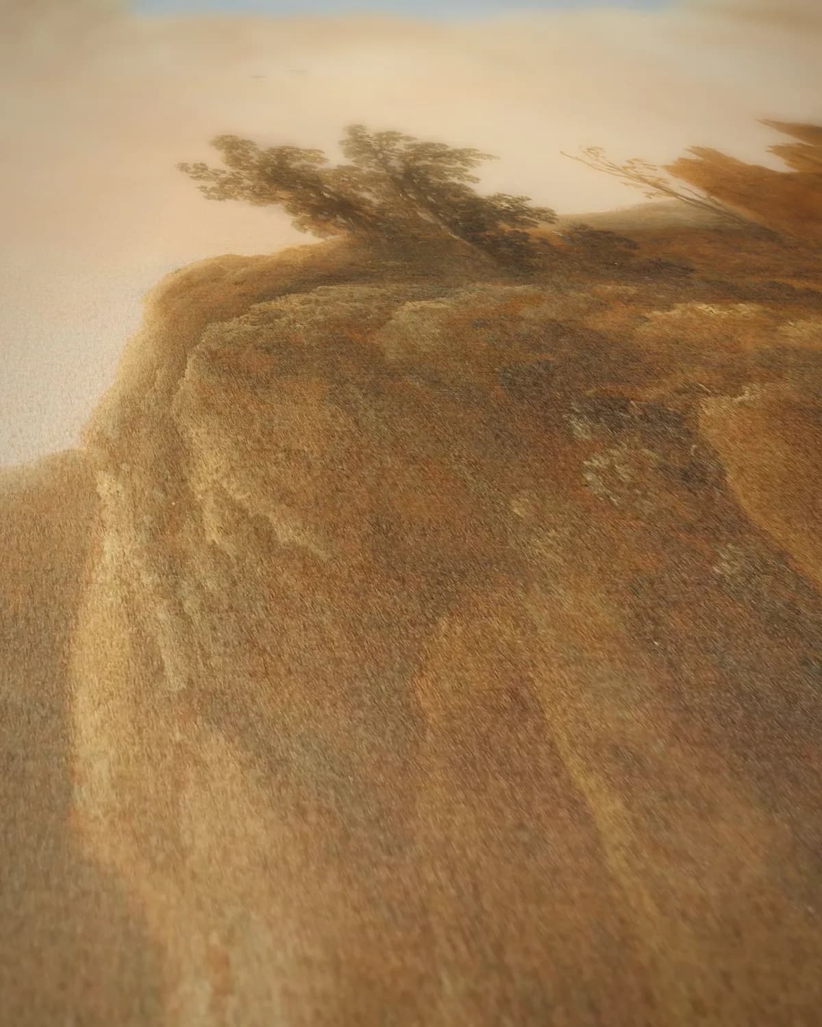 Landschap met ruiters bij een kasteelruïne op geweven fluweel, uitsnede 2 van 3
