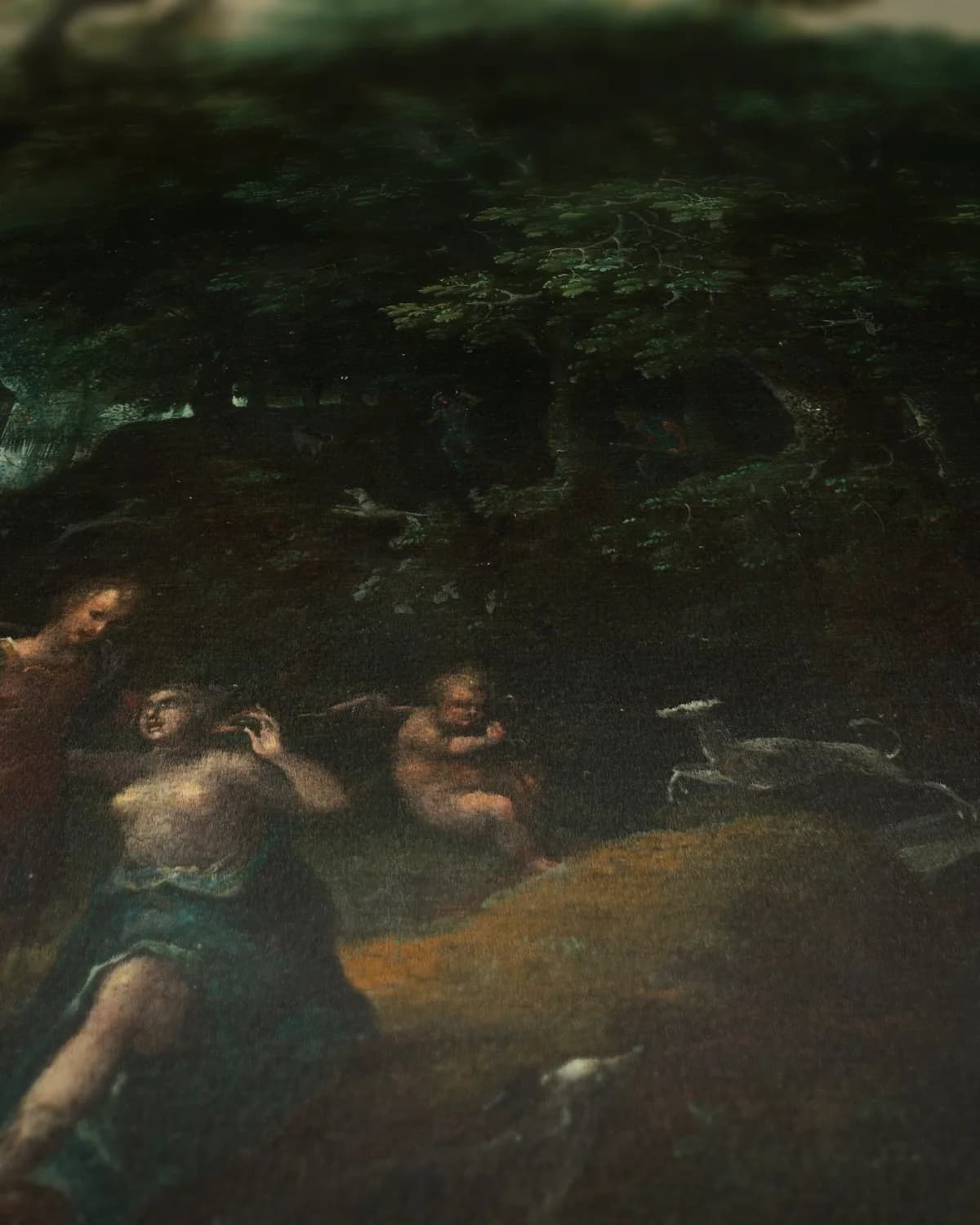 Landschap met Venus en Adonis op geweven fluweel, uitsnede 3 van 3