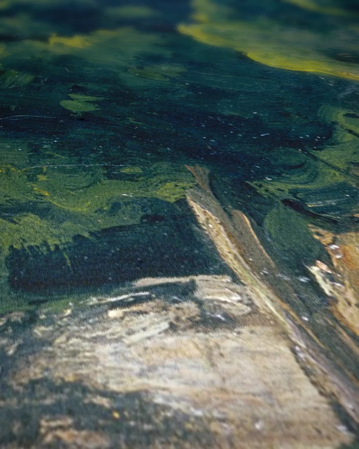 Landschap, weg met bomen in een rotsgebergte op geweven fluweel, uitsnede 2 van 3