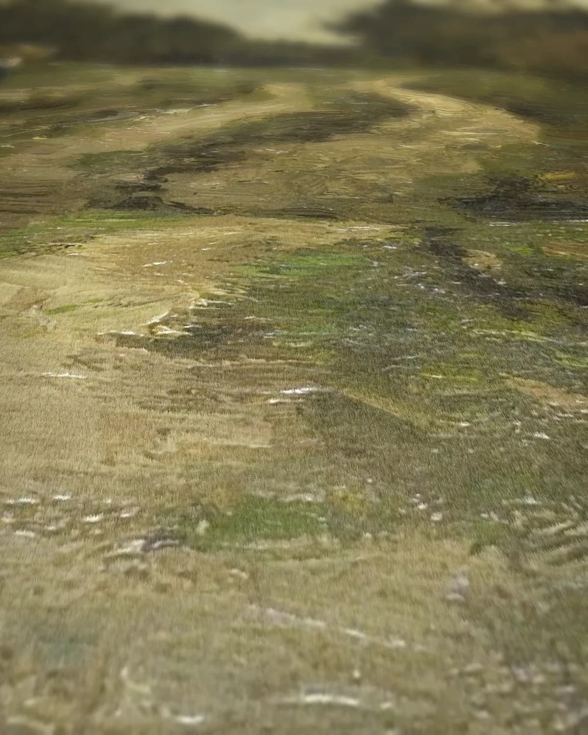 Landweg bij Laren op geweven fluweel, uitsnede 1 van 3