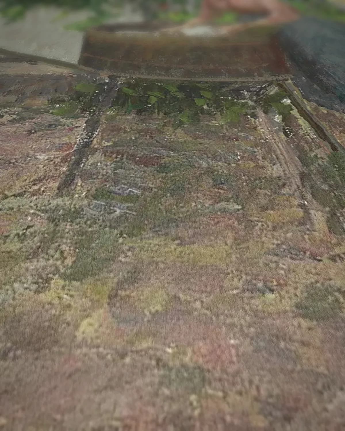 Wasvrouw in de tuin van Éragny op geweven fluweel, uitsnede 1 van 3