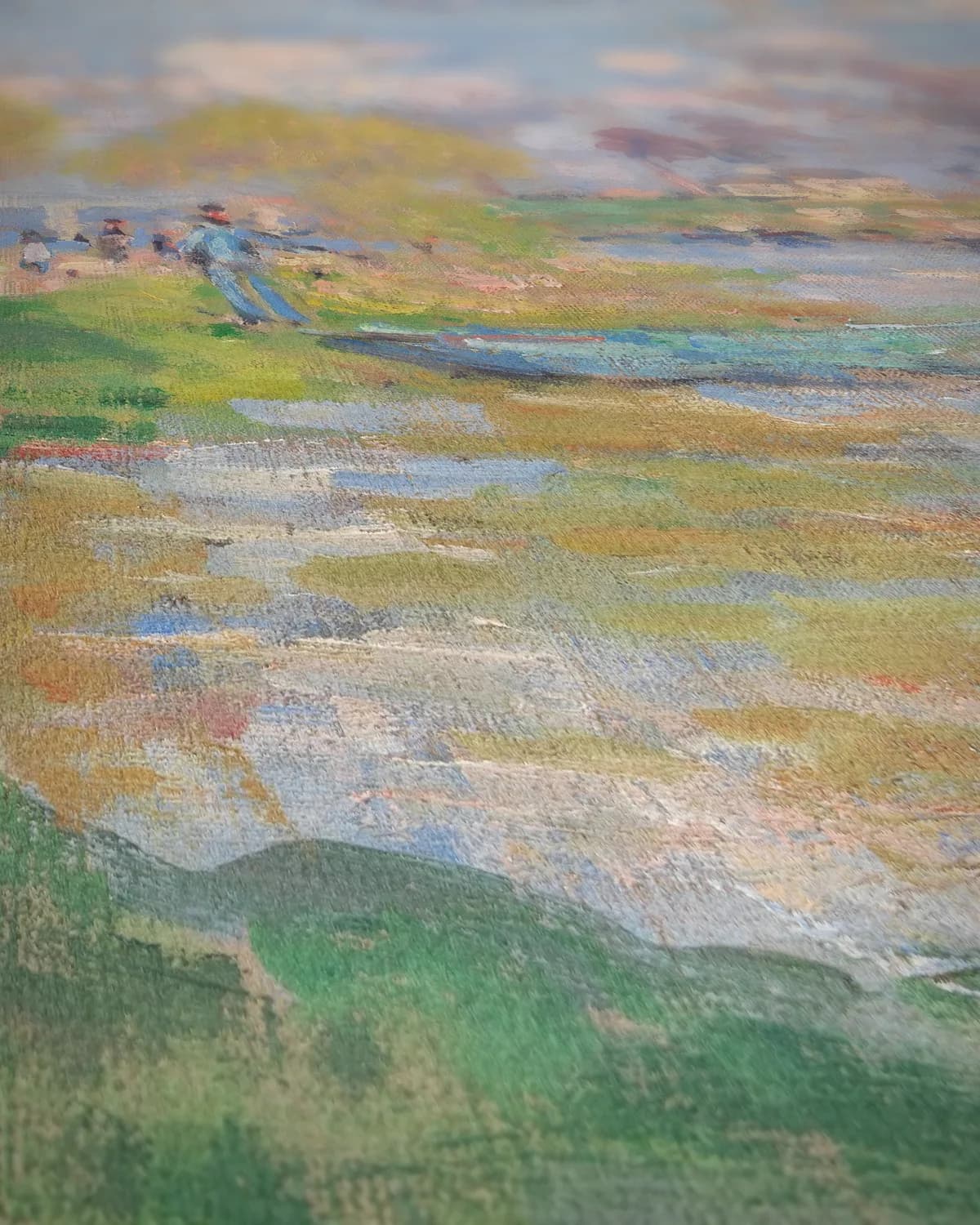 Lente aan de Seine op geweven fluweel, uitsnede 2 van 3