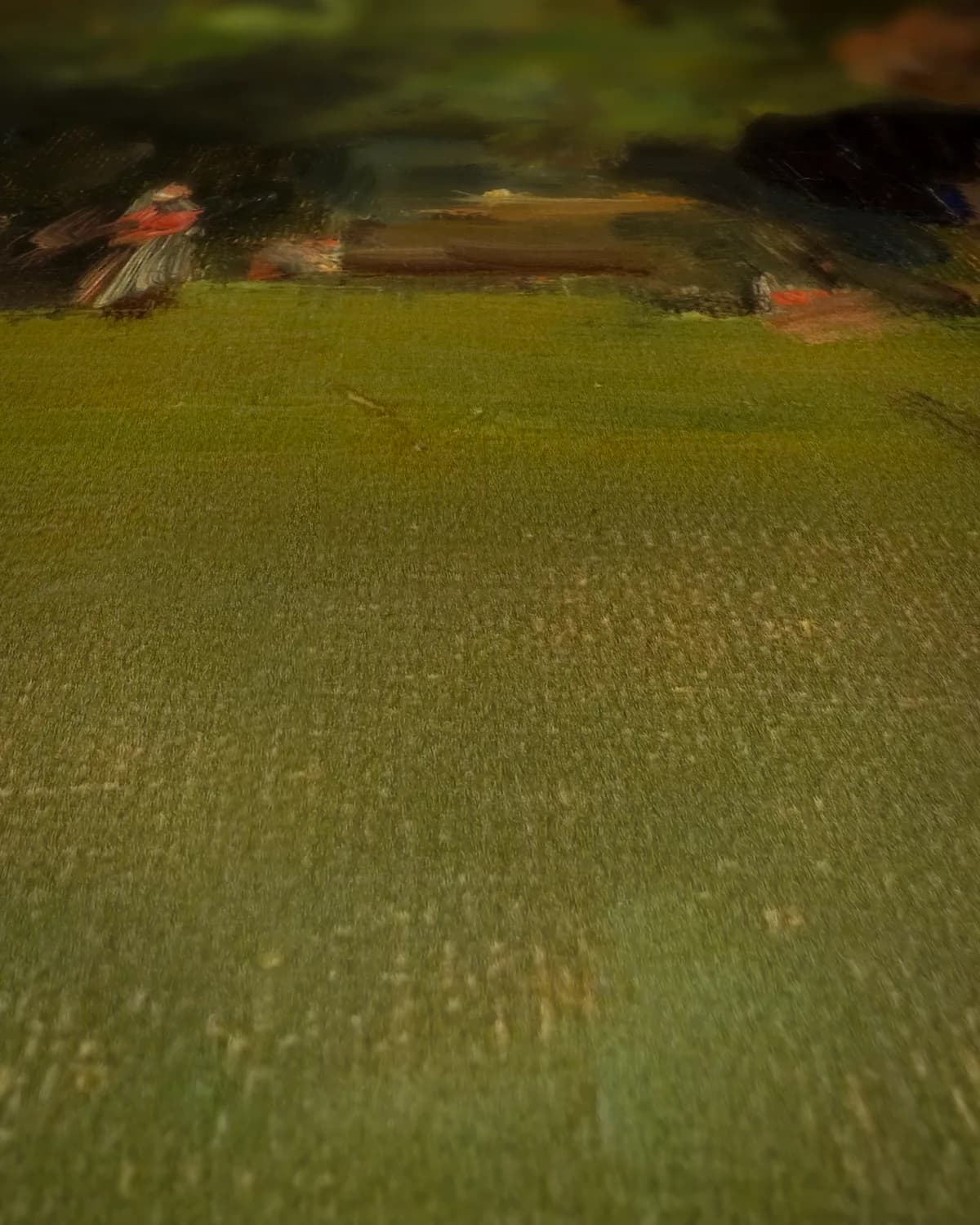 Lezend meisje op geweven fluweel, uitsnede 1 van 3