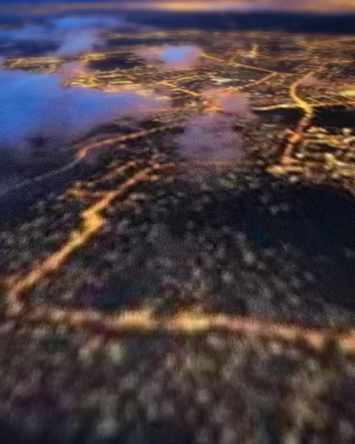 Luchtfoto van Leiden op geweven fluweel, uitsnede 1 van 3
