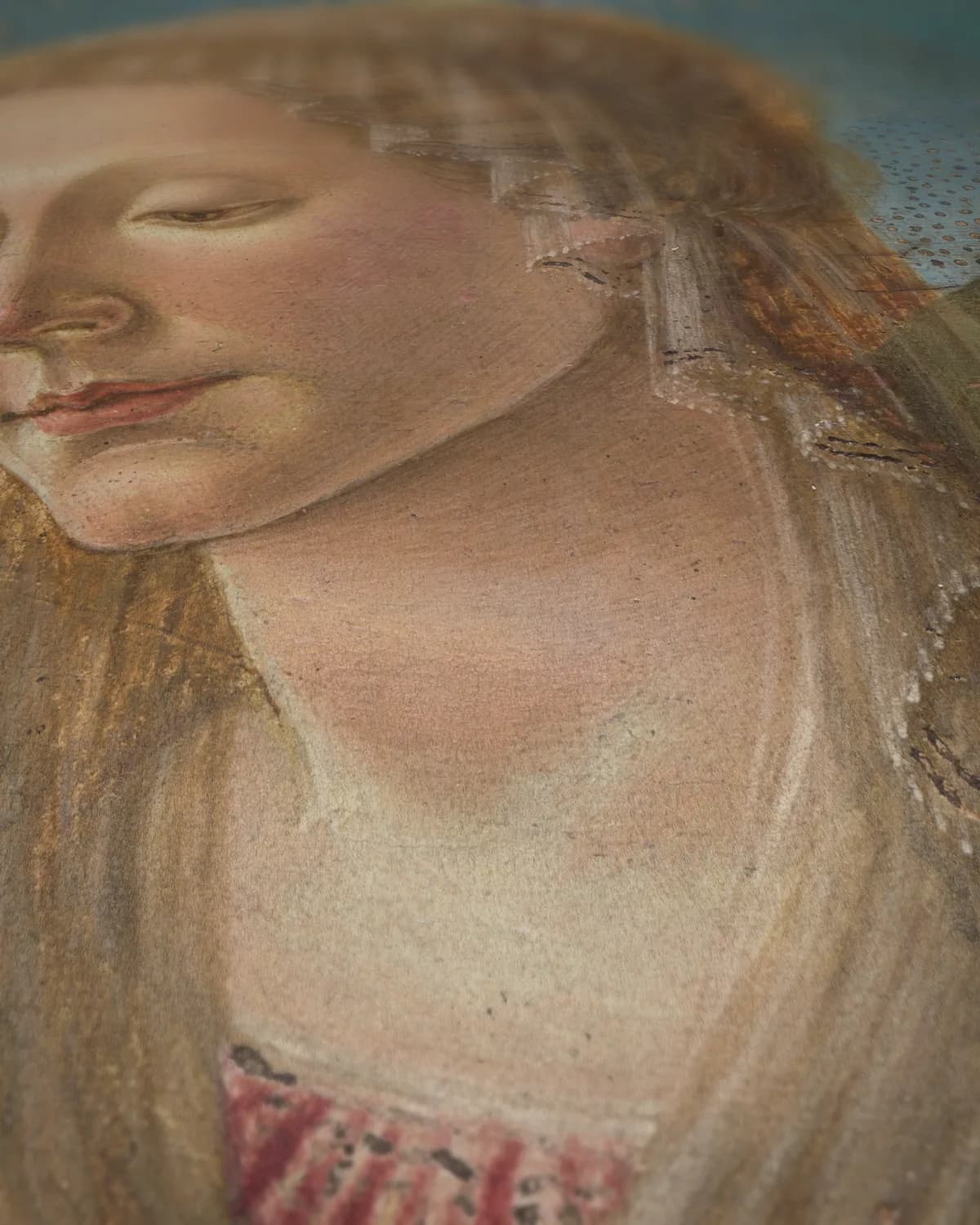 Madonna met kind op geweven fluweel, uitsnede 3 van 3