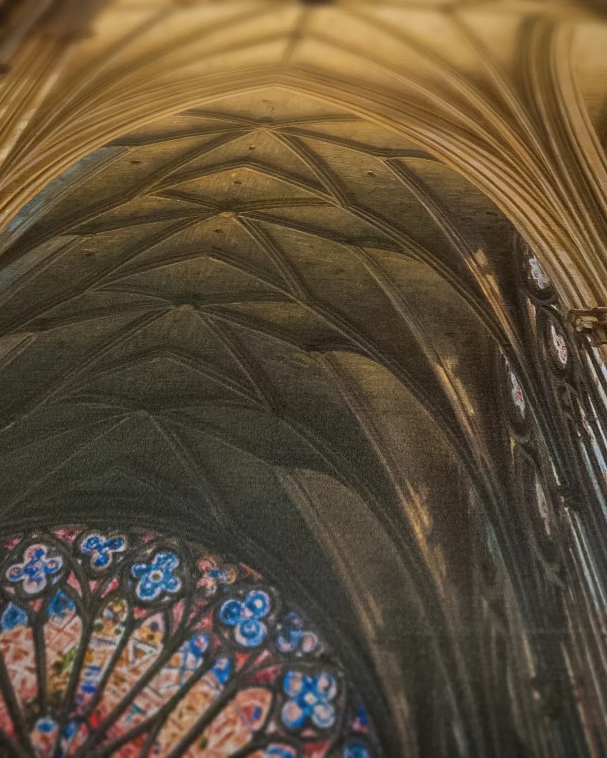 Majestueuze Kathedraal Interieur op geweven fluweel, uitsnede 3 van 3