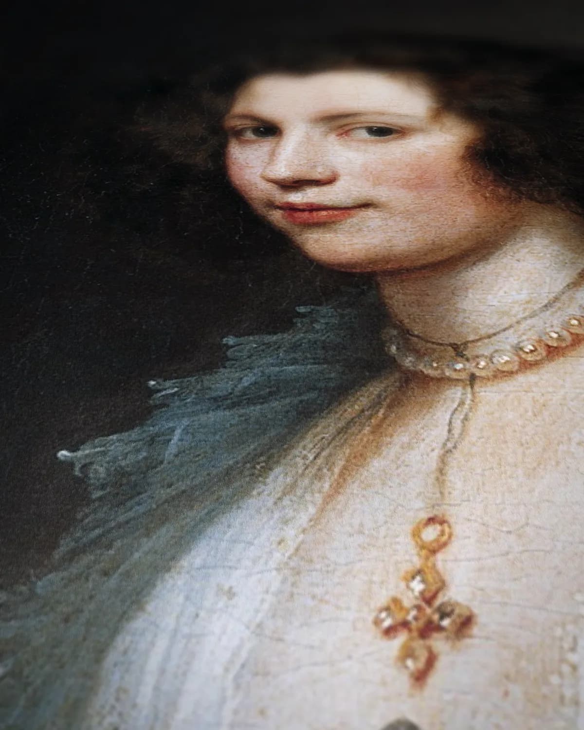 Maria de Tassis op geweven fluweel, uitsnede 3 van 3