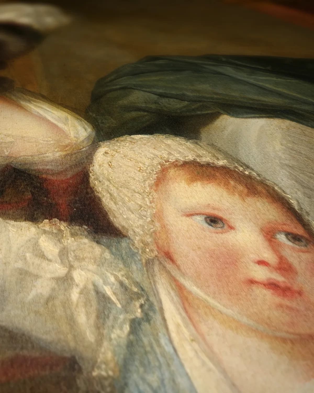 Marie Antoinette en haar kinderen op geweven fluweel, uitsnede 2 van 3