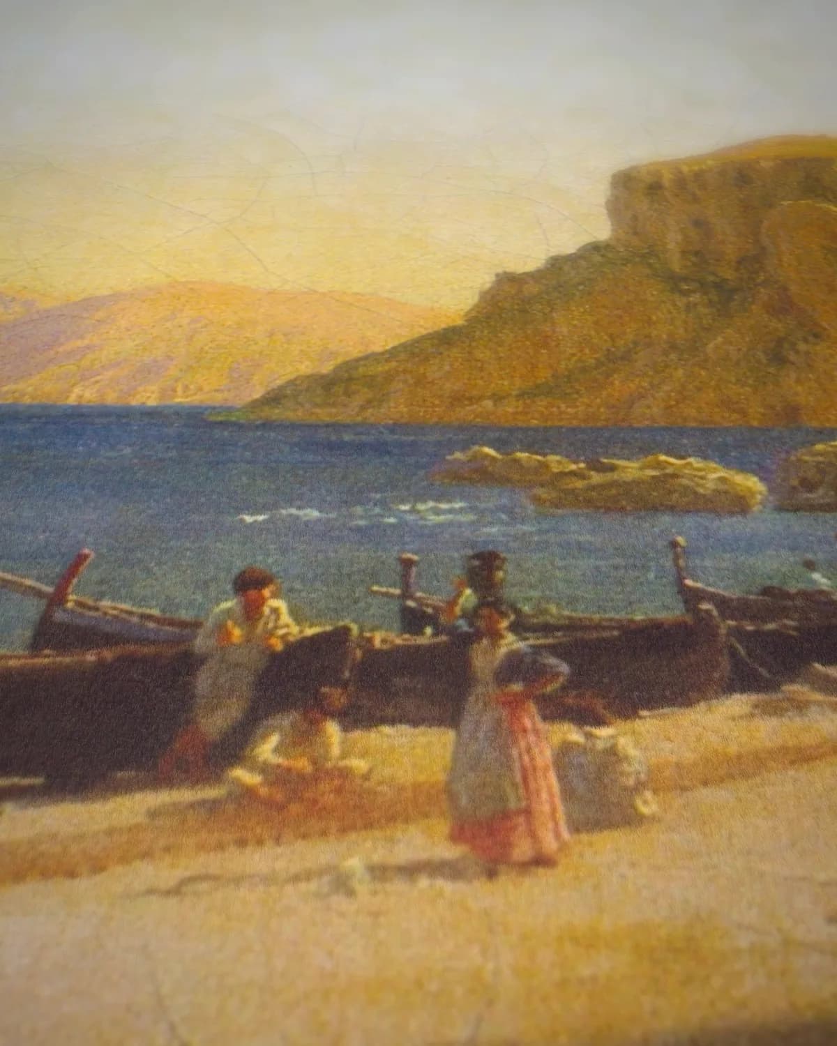 Marina Grande op Capri, 1839 op geweven fluweel, uitsnede 3 van 3