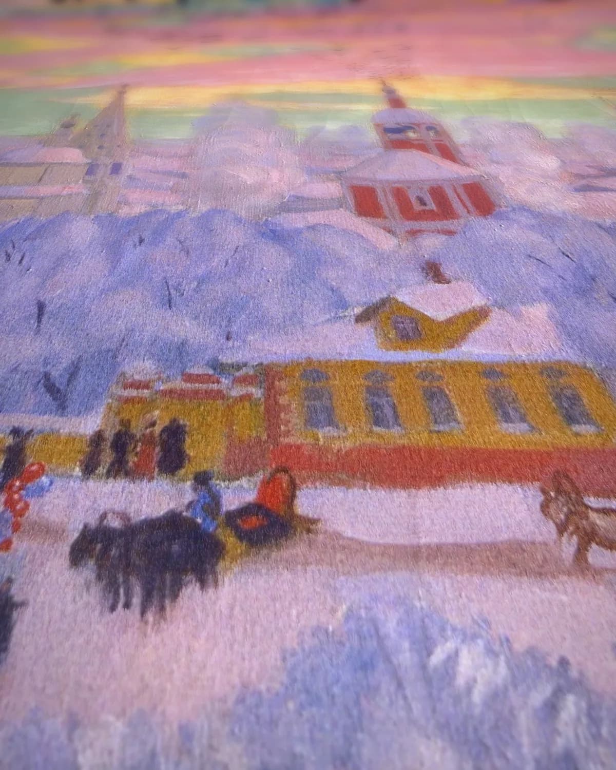 Maslenitsa (1916) op geweven fluweel, uitsnede 1 van 3