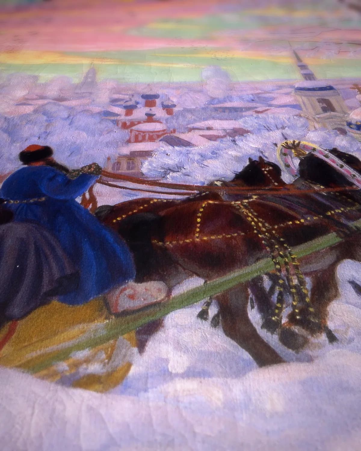 Maslenitsa (1916) op geweven fluweel, uitsnede 3 van 3
