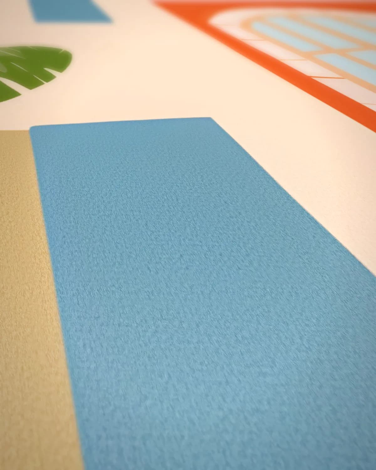 Mediterrane Binnenplaats op geweven fluweel, uitsnede 2 van 3