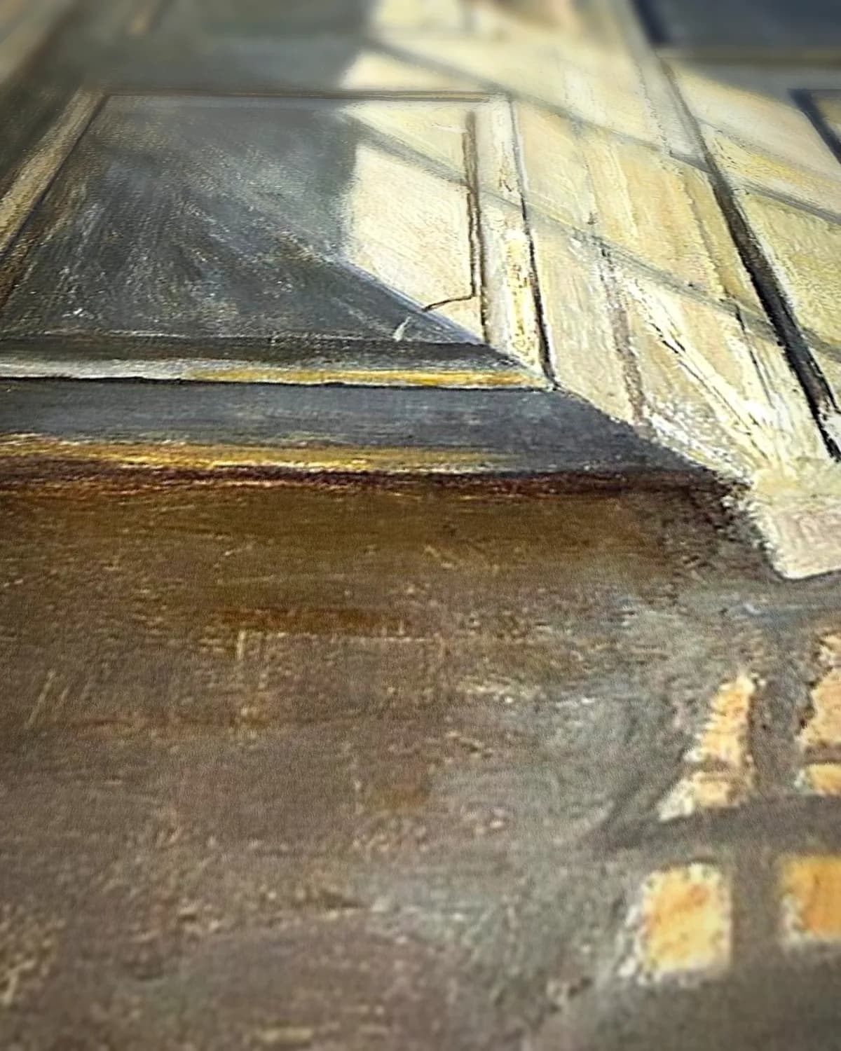 Meisje in wit zonlicht-interieur op geweven fluweel, uitsnede 3 van 3