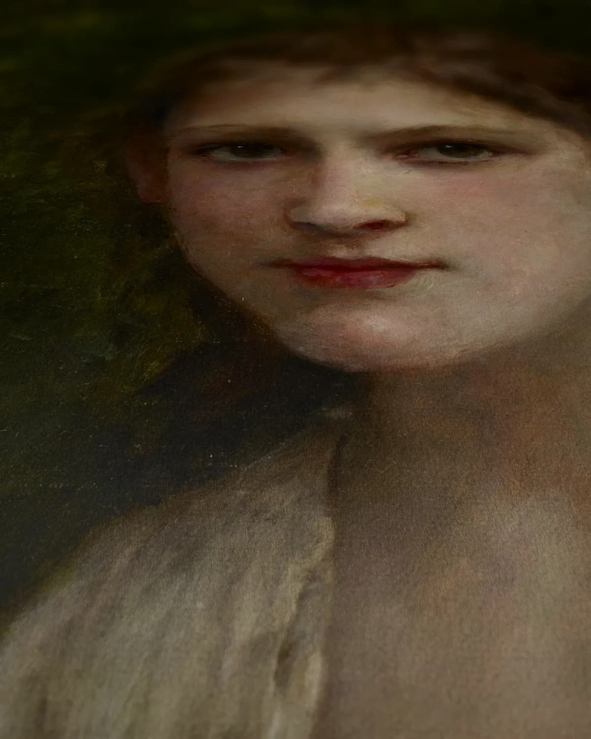 Meisje met een appel op geweven fluweel, uitsnede 3 van 3