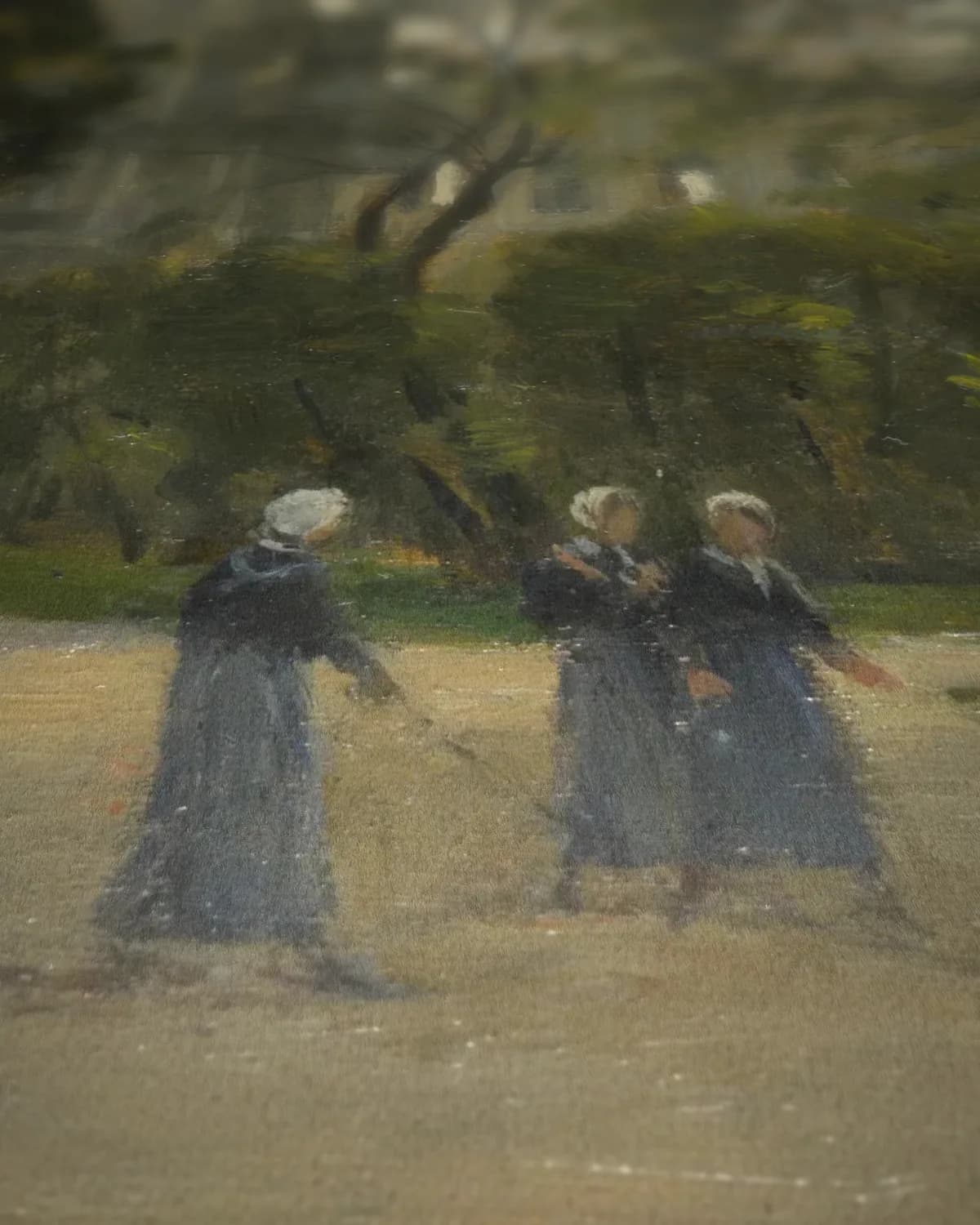 Meisjes in het park op geweven fluweel, uitsnede 3 van 3