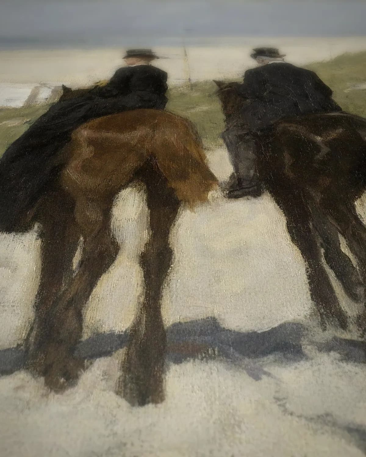 Morgenrit langs het strand op geweven fluweel, uitsnede 3 van 3