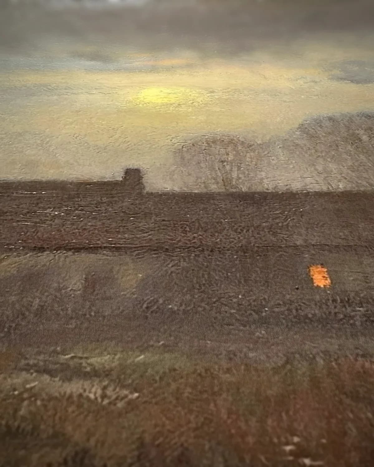 Nachtelijk landschap op geweven fluweel, uitsnede 3 van 3