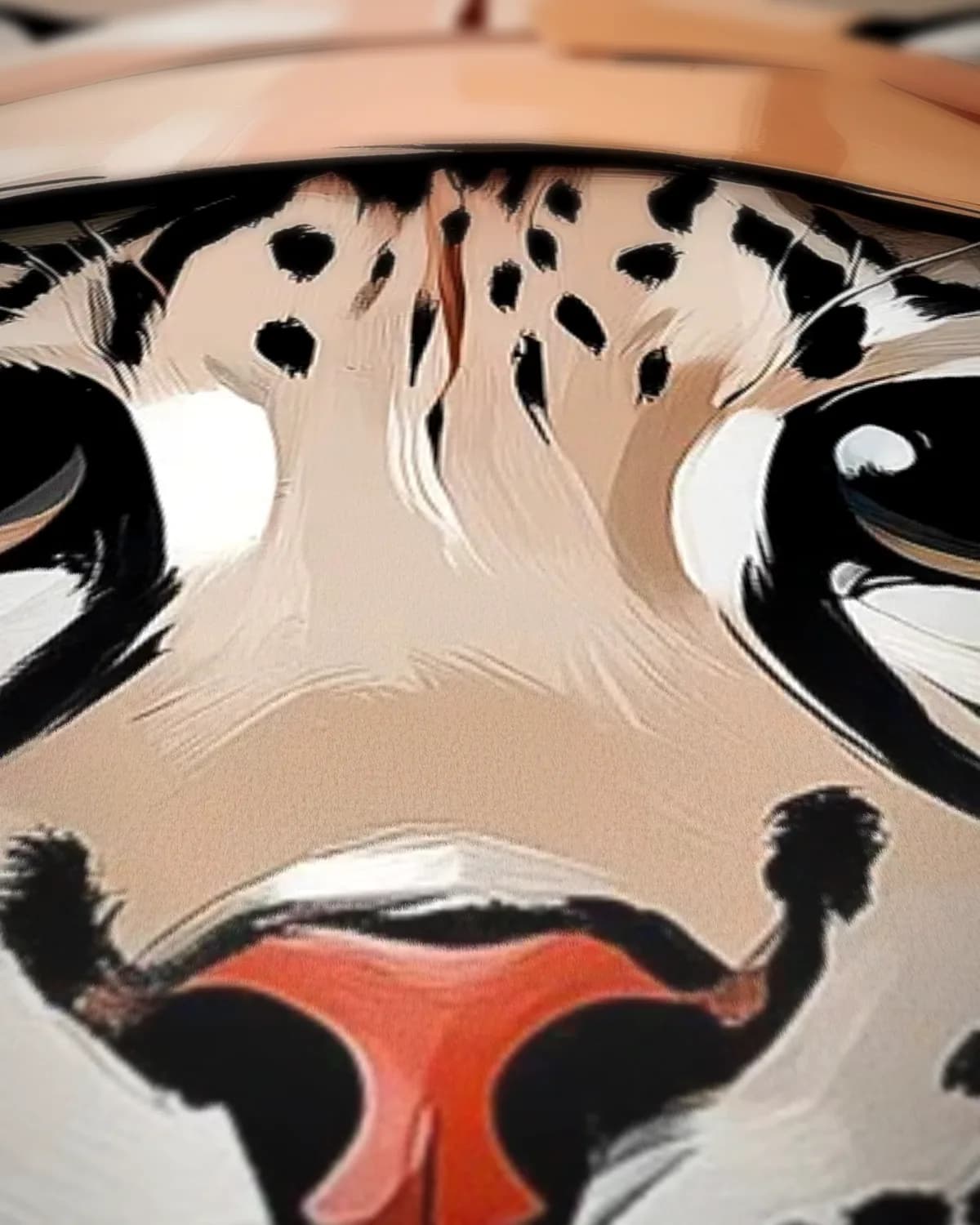 Ocelot in zijn hoodie op geweven fluweel, uitsnede 3 van 3