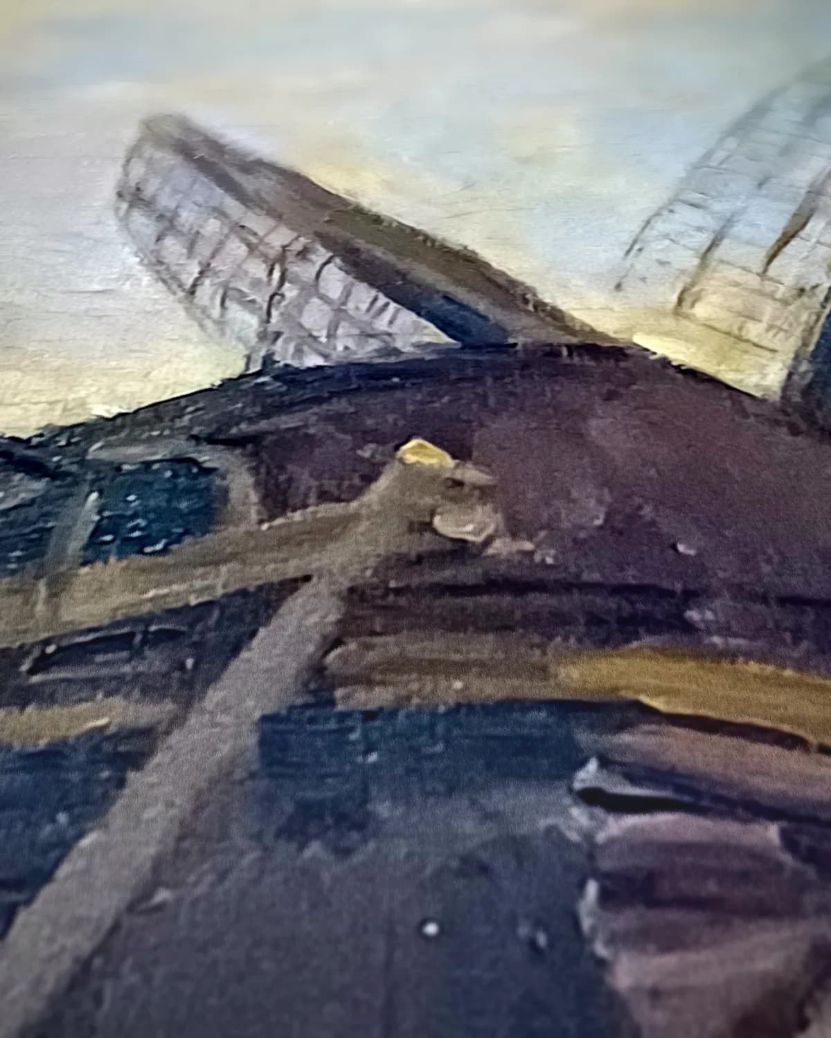 Oostzijdse molen op geweven fluweel, uitsnede 3 van 3
