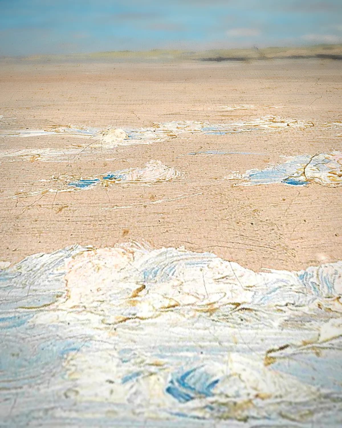 Op het strand bij Stenbjerg op geweven fluweel, uitsnede 1 van 3