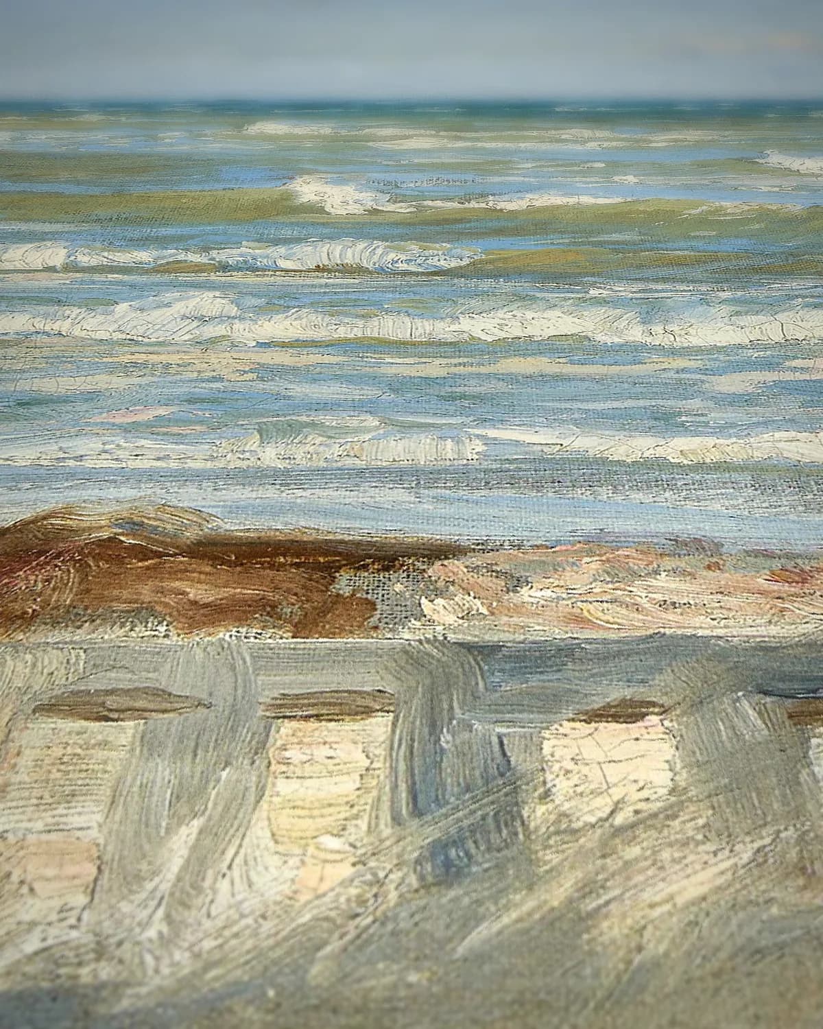 Op het strand van Hornbæk op geweven fluweel, uitsnede 3 van 3