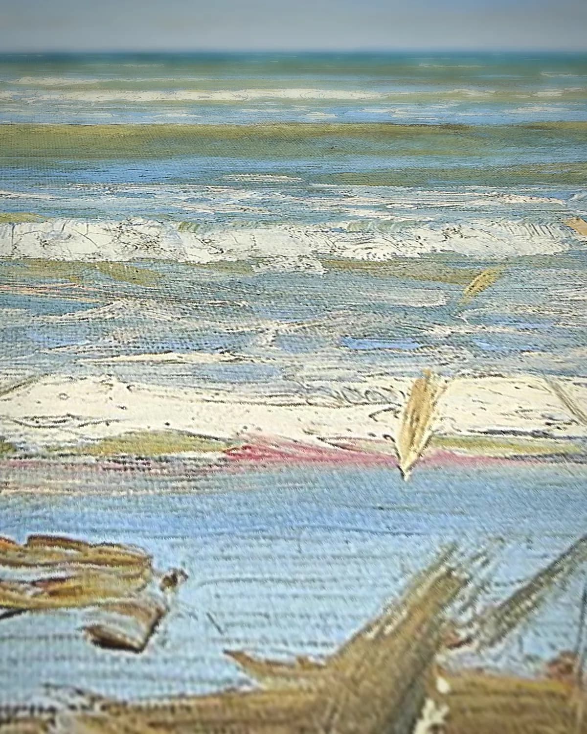 Op het strand van Hornbæk op geweven fluweel, uitsnede 2 van 3