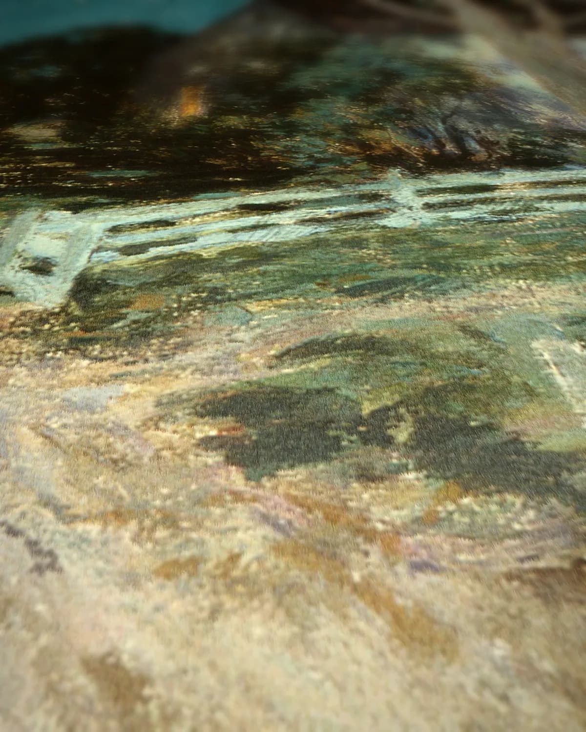 Oude boerderij in Connecticut op geweven fluweel, uitsnede 1 van 3