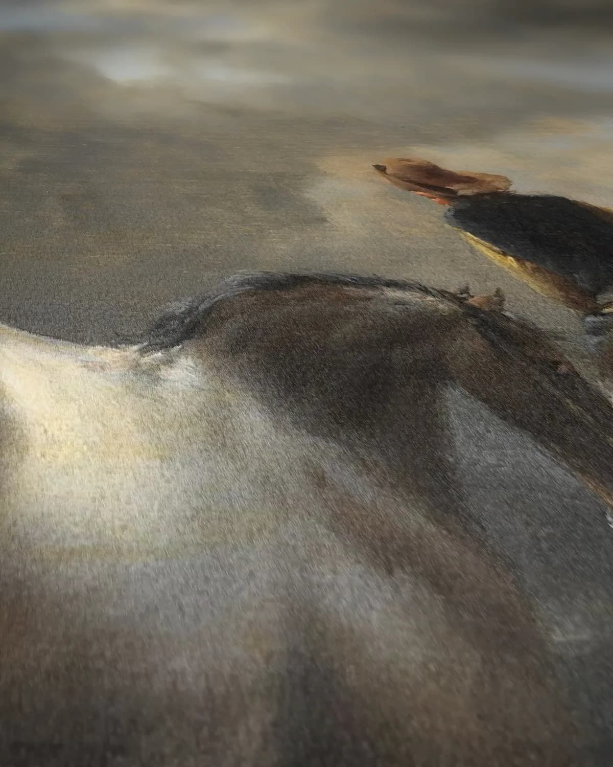Paardenwedstrijd bij een grenspaal op geweven fluweel, uitsnede 2 van 3