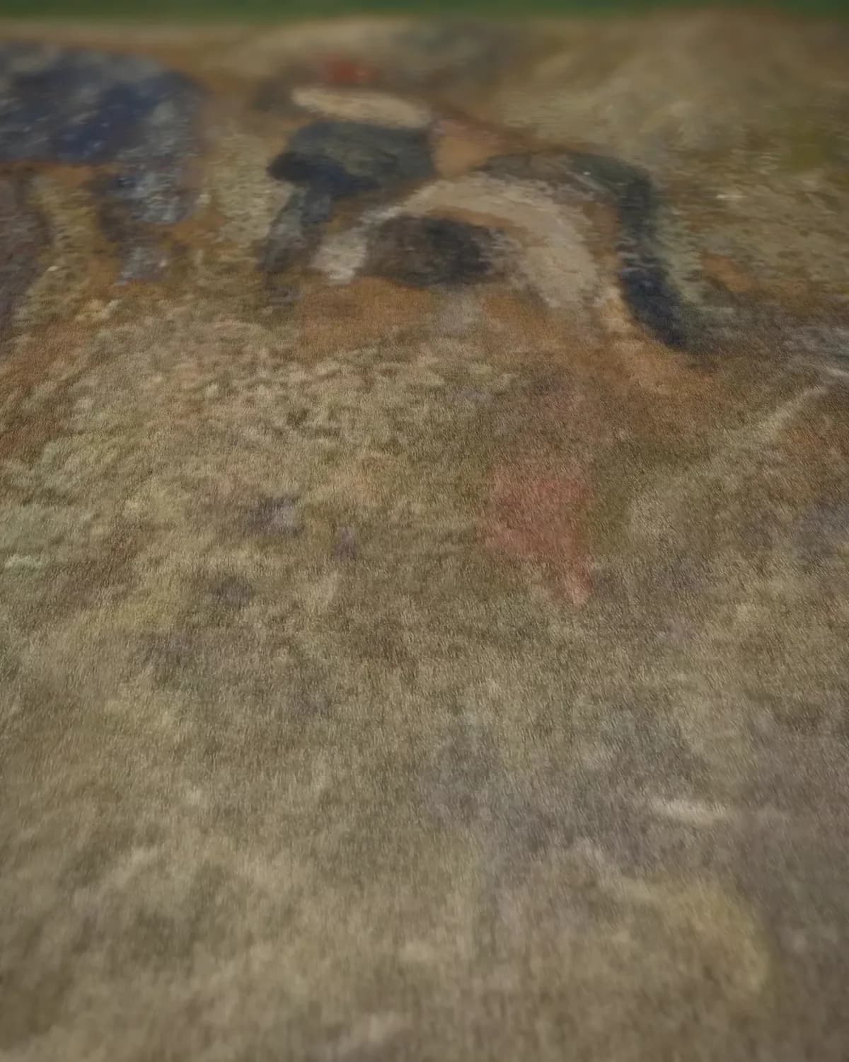 Boerin op het veld op geweven fluweel, uitsnede 1 van 3