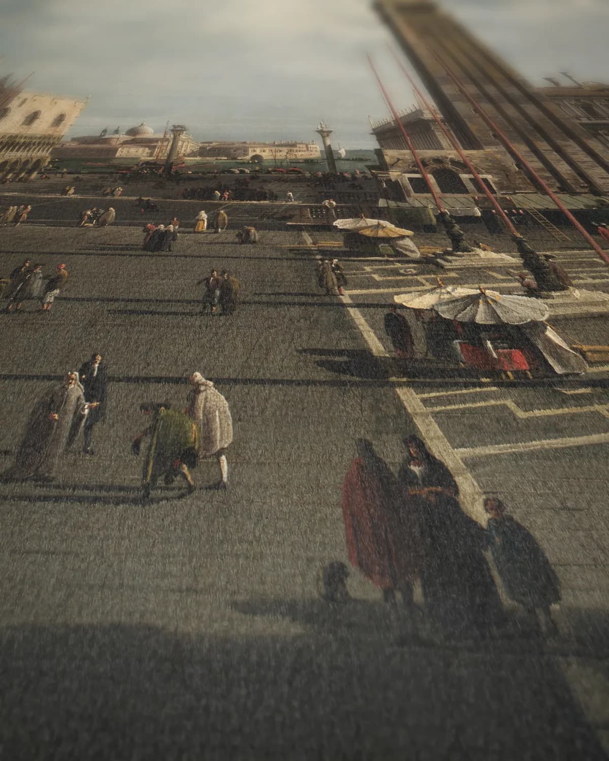 Piazza San Marco, Venetië op geweven fluweel, uitsnede 1 van 3