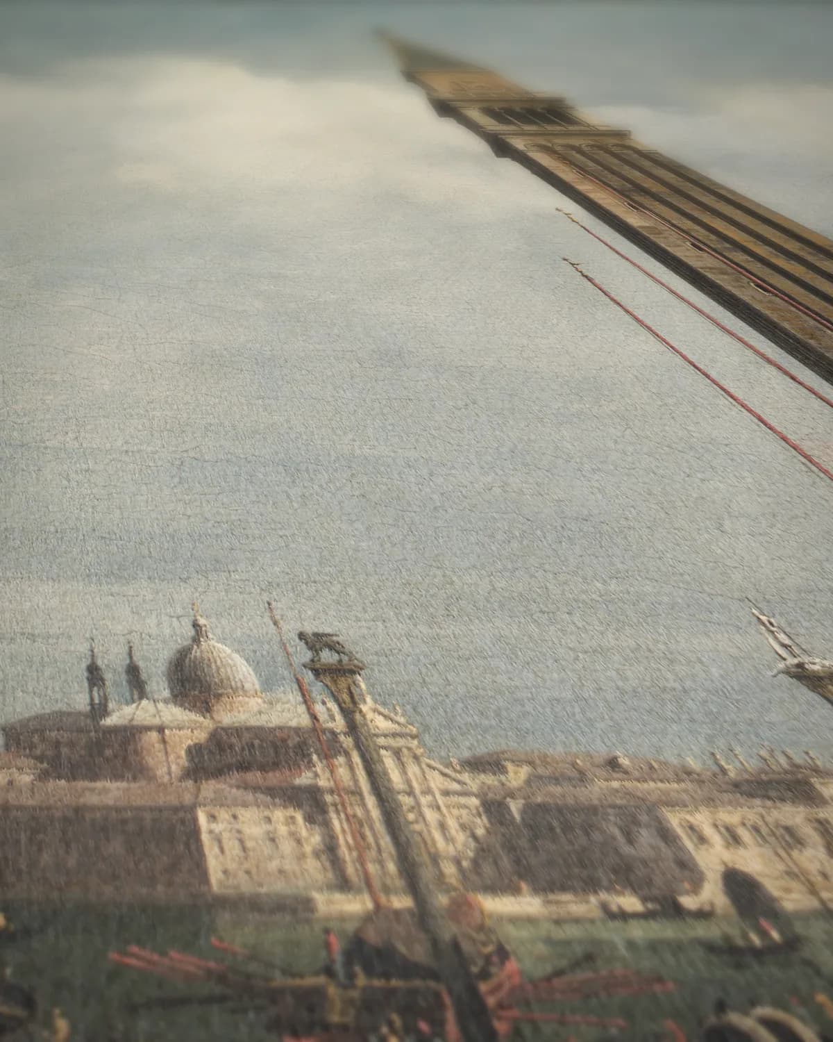 Piazza San Marco, Venetië op geweven fluweel, uitsnede 2 van 3