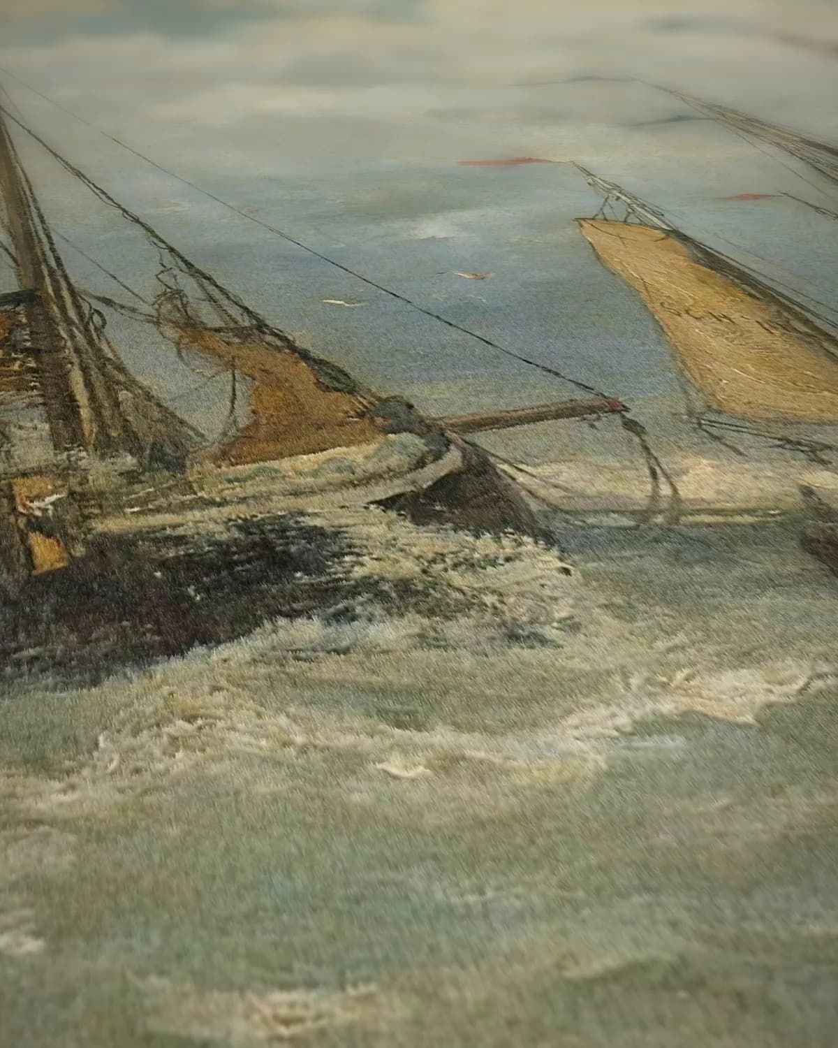 Pinken in de branding op geweven fluweel, uitsnede 2 van 3