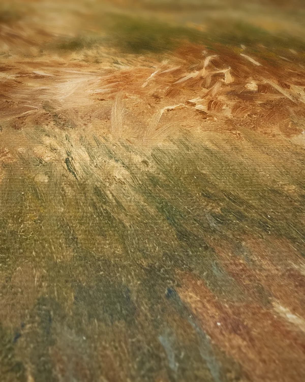 Poelsnip in een voorjaarslandschap op geweven fluweel, uitsnede 2 van 3