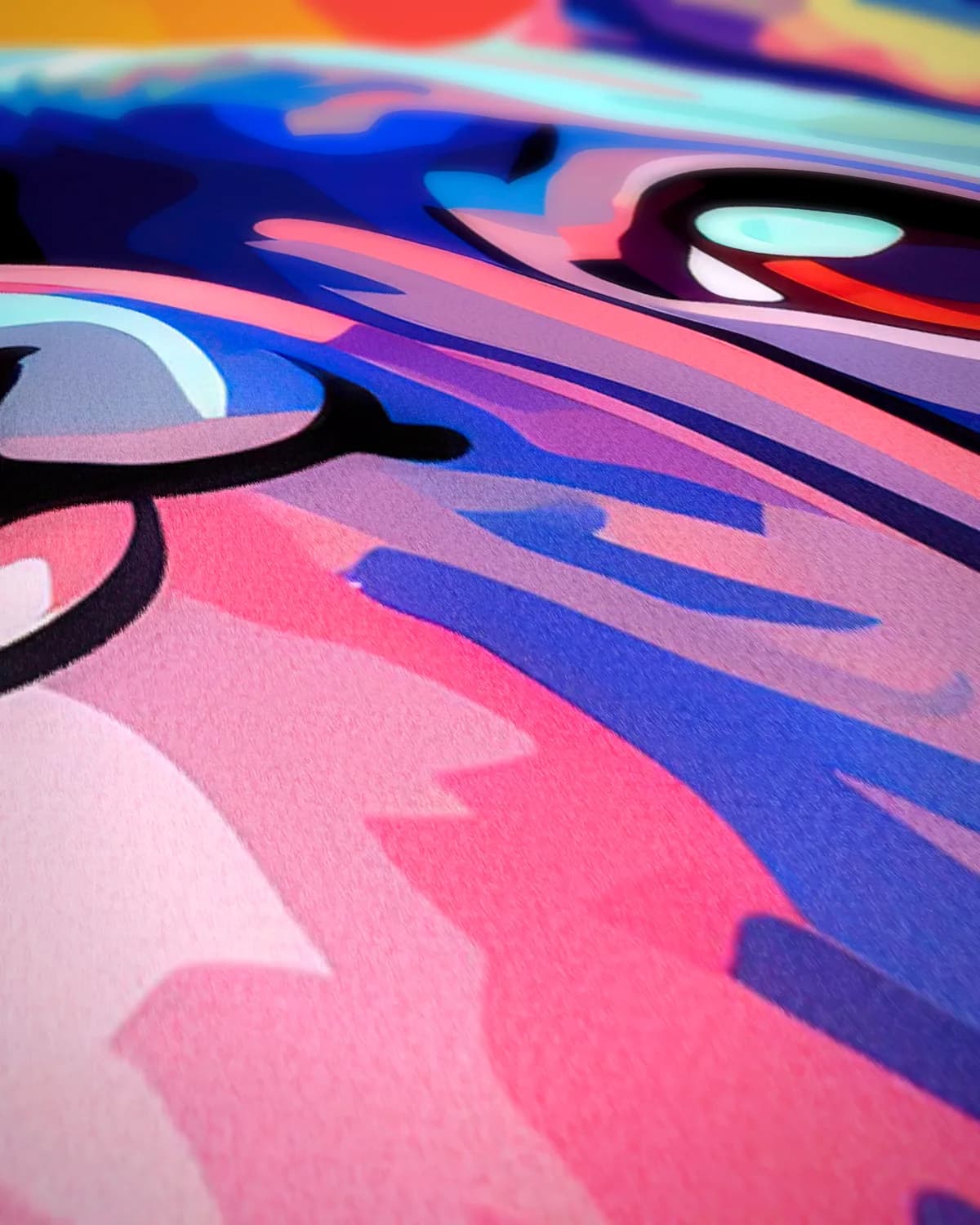 Pop-Art Bulldog op geweven fluweel, uitsnede 2 van 3