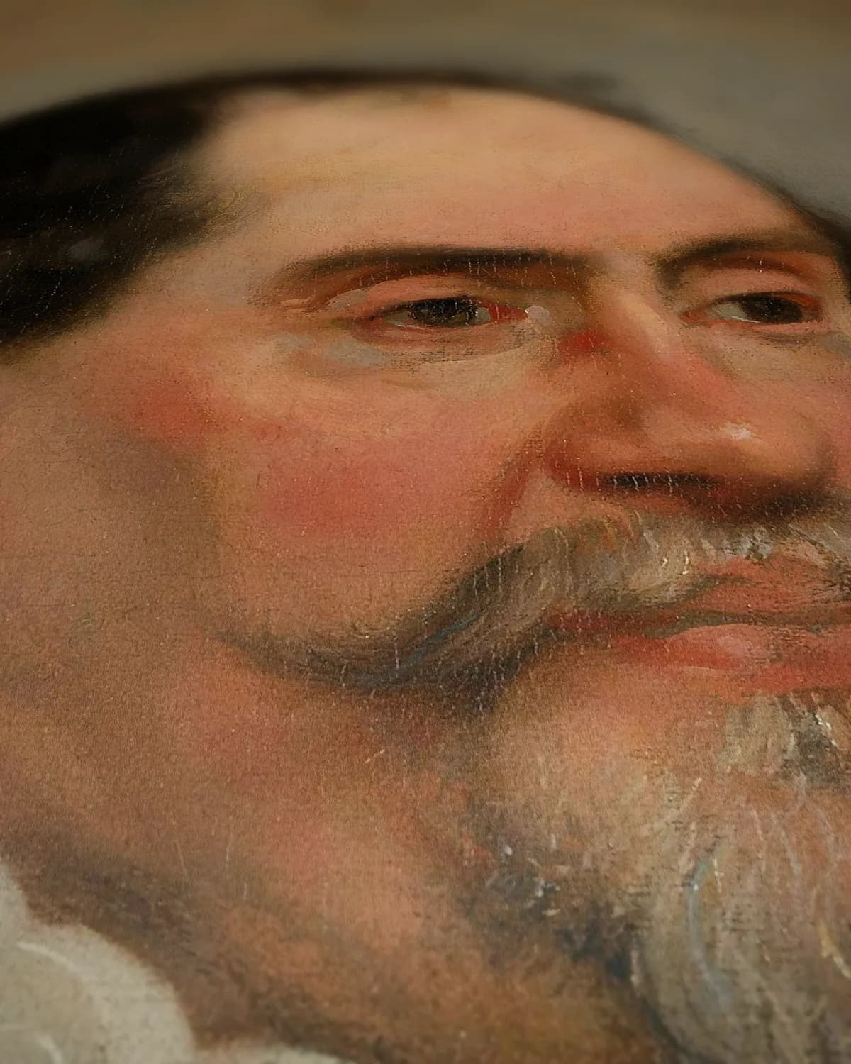 Portret van Abraham de Potter, zijdelakenkoopman in Amsterdam op geweven fluweel, uitsnede 3 van 3