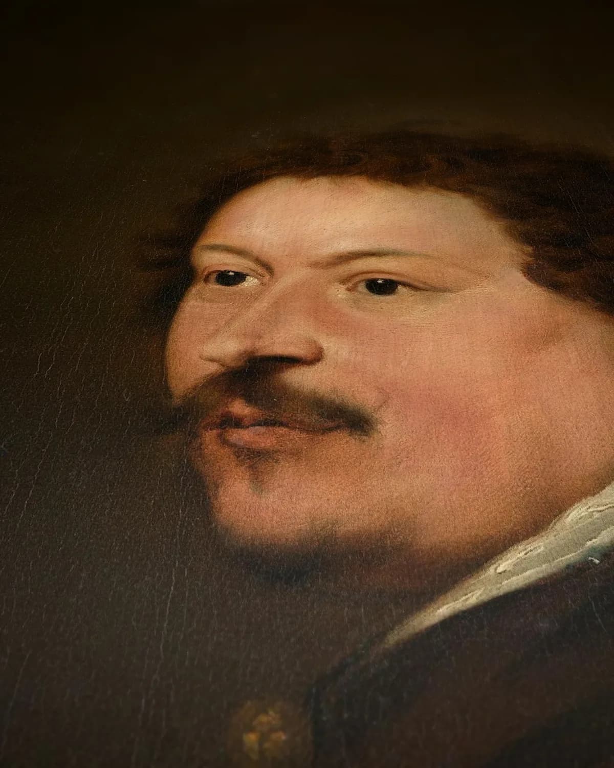 Portret van Andries van Eertvelt (1590-1652) op geweven fluweel, uitsnede 3 van 3