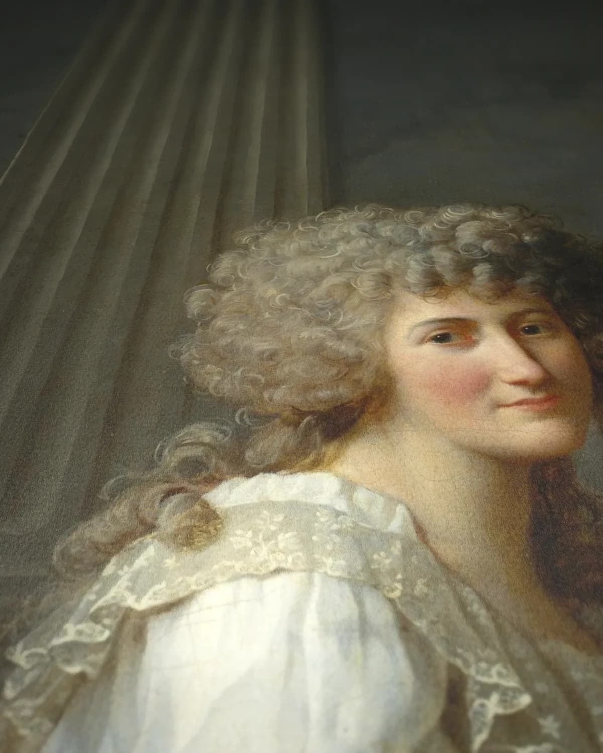 Portret van Antoine Lavoisier en zijn vrouw op geweven fluweel, uitsnede 3 van 3