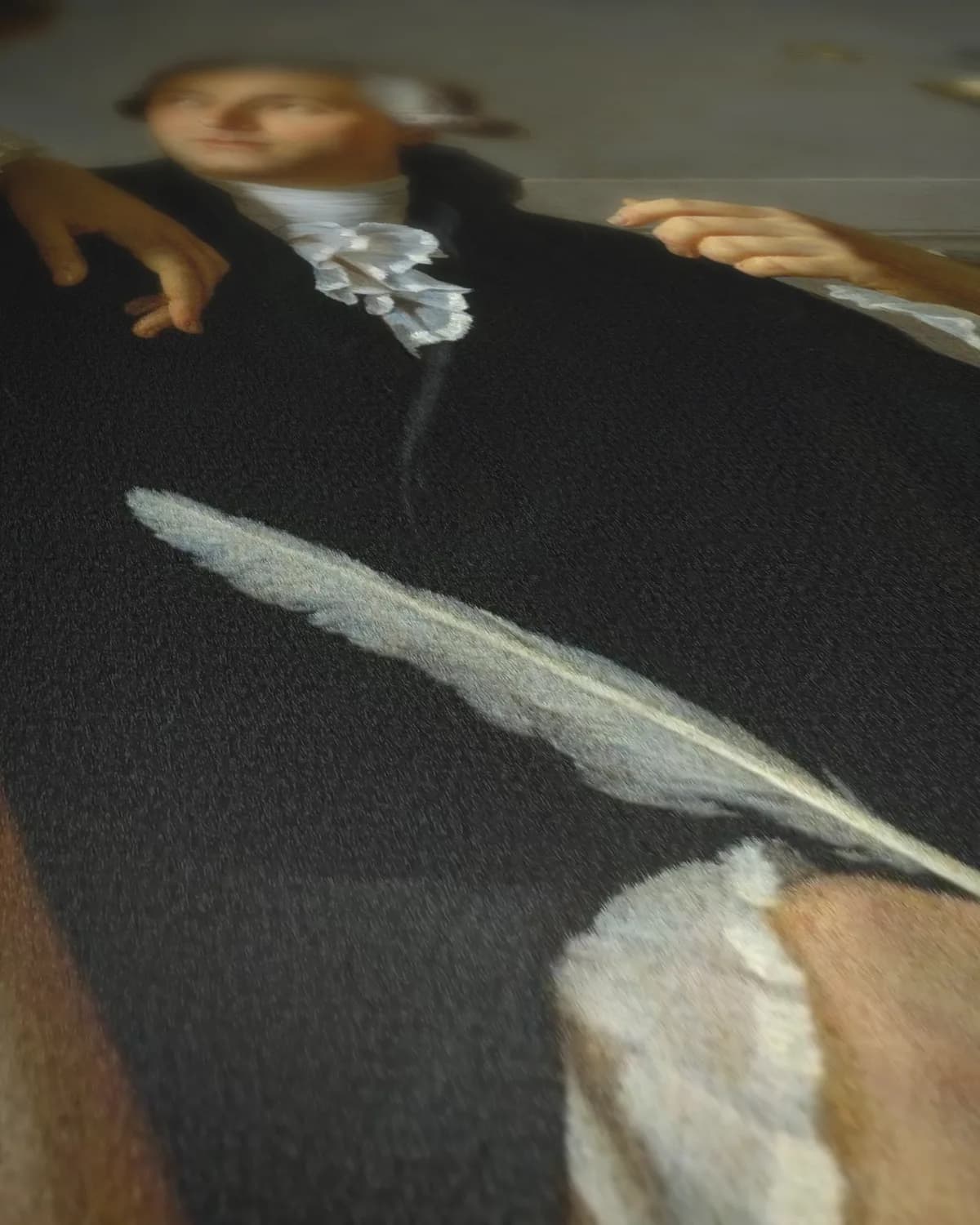 Portret van Antoine Lavoisier en zijn vrouw op geweven fluweel, uitsnede 2 van 3