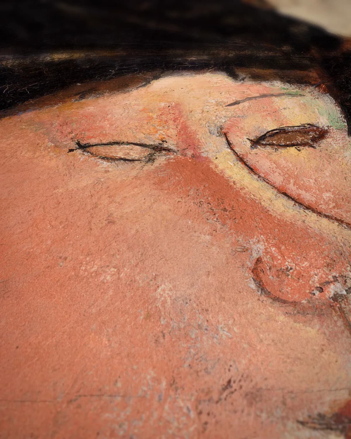 Portret van Béatrice Hastings op geweven fluweel, uitsnede 3 van 3